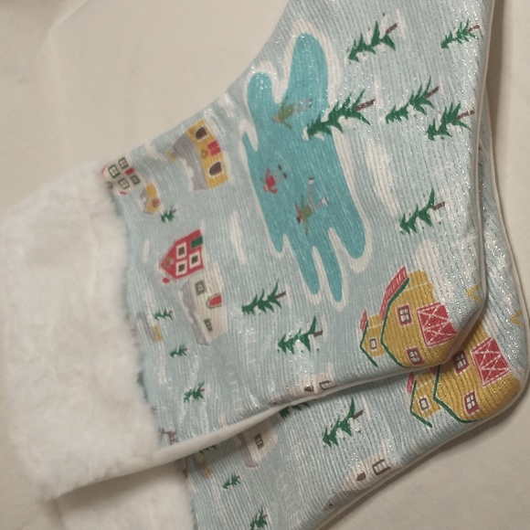 🎁 Holiday Village Sparkle Stocking - Picture 2 of 4